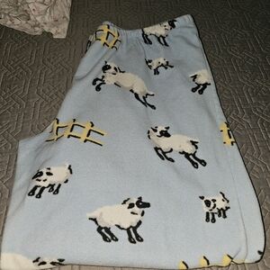 Cozy  Women's Fleece Pajamas with Sheep Print - Blue 3xl